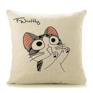 Cartoon Cat Home Cushion Pillow Cases