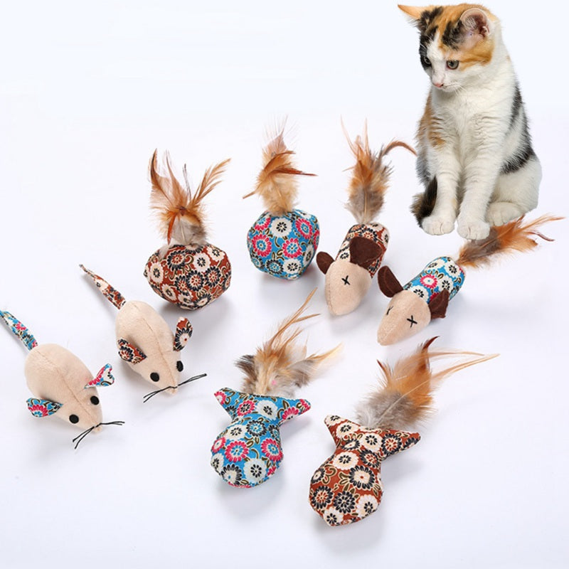 Catch the Mice - Cloth Toys stuffed with Catnip (4 pcs set)