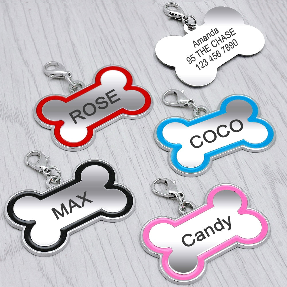 Personalized Pet ID Tag with Engraving - Bone