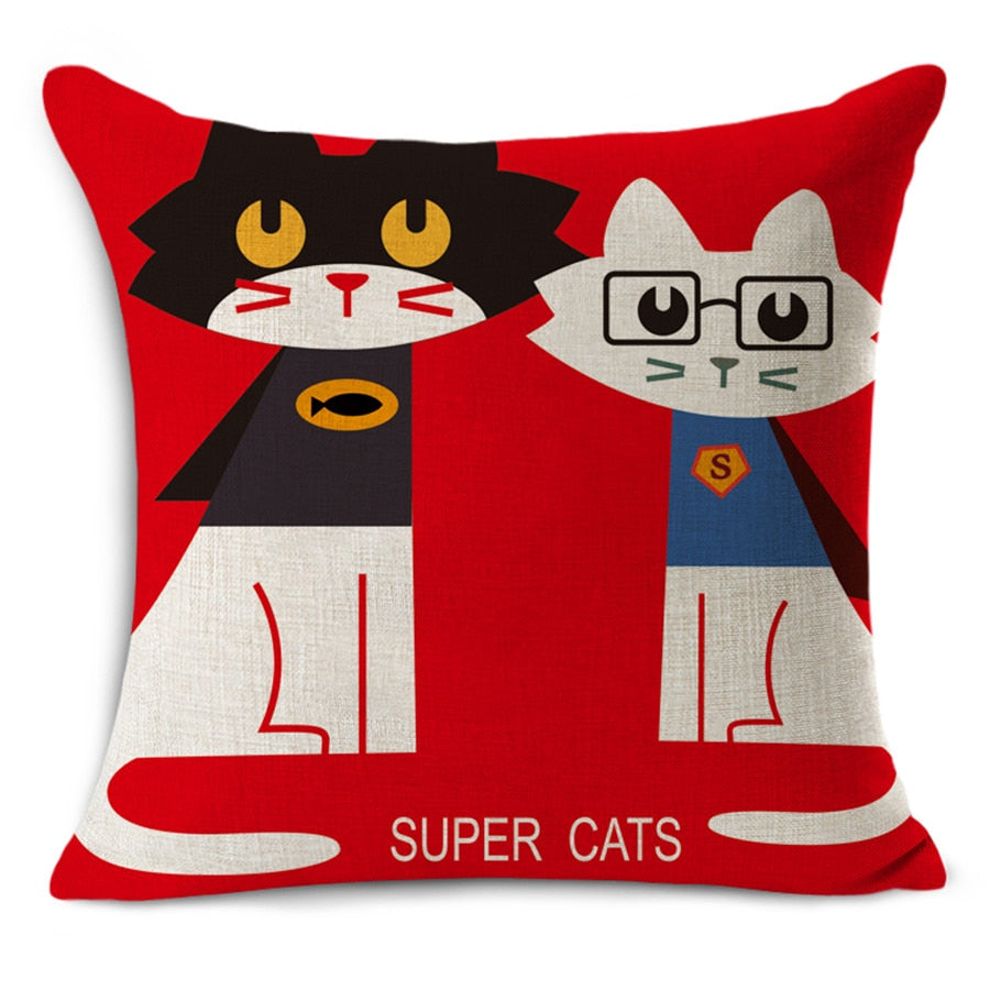 Super Cats Home Cushion Pillow Cases