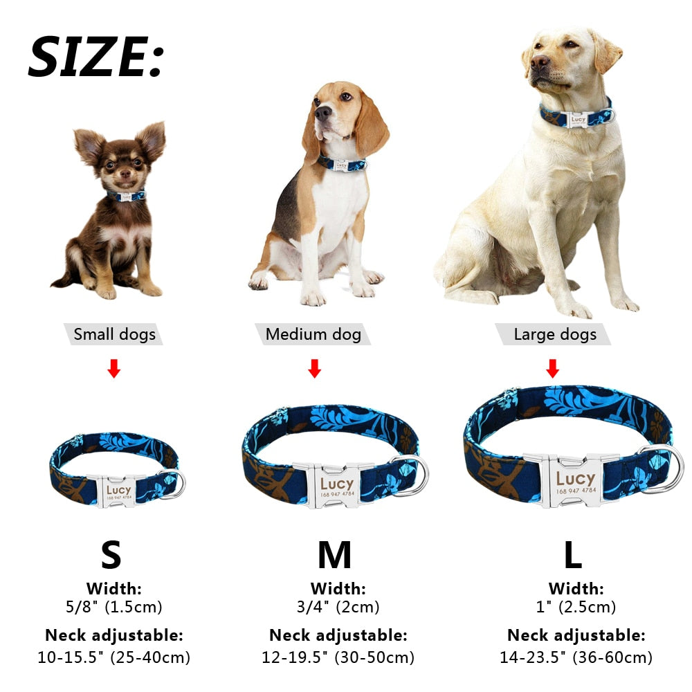 Quick Release Pet Collar with Personalized ID Tag Engraving