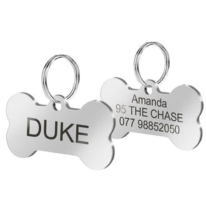Personalized Pet ID Tag with Engraving - Stainless Steel Plate